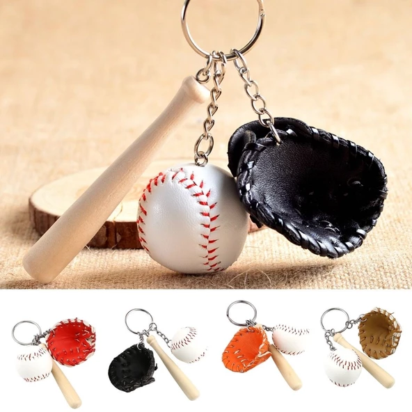 Gerçekçi Beyzbol Tasarımlı Şık Anahtarlık Kolye Çanta Süsü Baseball Keychain (4549)