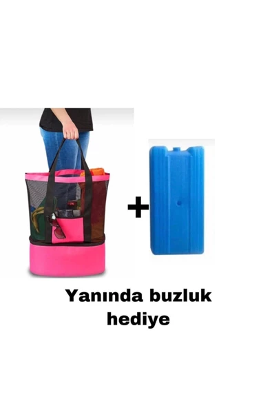 Termos Çanta - Piknik Çantası Plaj Çantası MEGA Boy / Buz Aküsü Hediyeli (4549) - 2