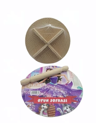 24CM RESİMLİ AHŞAP OYUN SOFRASI EKMEK TAHTA (4549)