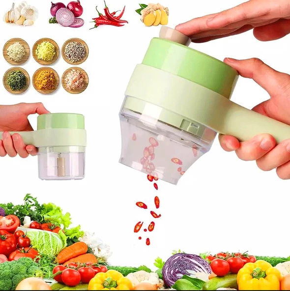 ÇİFT HAZNELİ - FONKSİYONLU USB ŞARJLI RONDO DOĞRAYICI (4549) ürün görseli 1