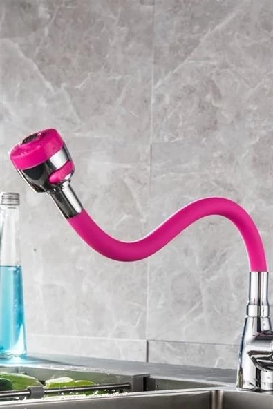 BUFFER® Oynar Başlıklı Tasarruflu Kubar Musluk Borusu ve Başlığı Pembe - 7