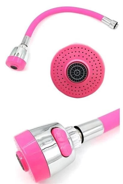 BUFFER® Oynar Başlıklı Tasarruflu Kubar Musluk Borusu ve Başlığı Pembe - 11