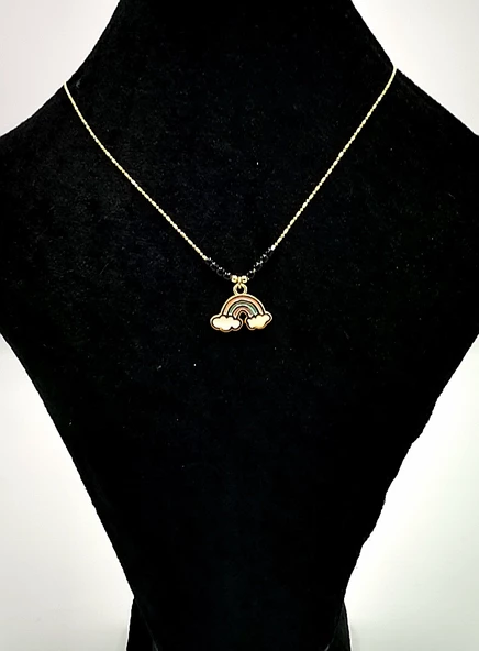 Altın Sarısı Zincir Figürlü Lüks Kararmaz Kolye