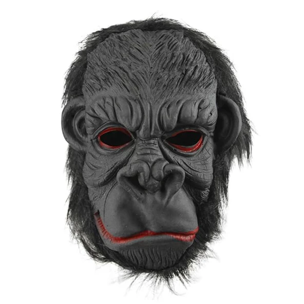 Lateks Goril Maskesi Maymun Maskesi Et Maskesi Orangutan Siyah Saçlı 3 No - 2
