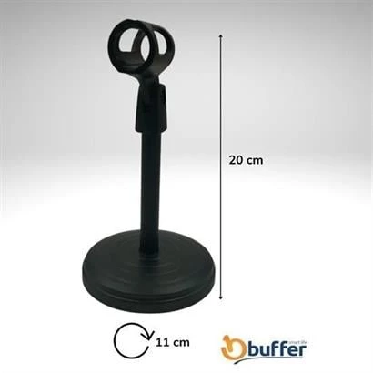BUFFER® Tek Ayaklı Taşınabilir Mini Masaüstü Mikrofon Sabitleme Standı - 5