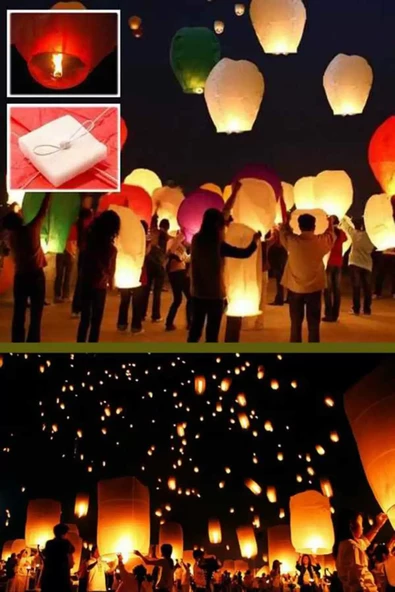 Dilek Feneri Gece Gökyüzü Dilek Balonu - Resim 3