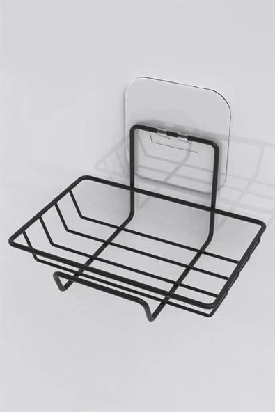 BUFFER® Kendiliğinden Yapışkanlı Dekoratif Tekli Sabunluk Siyah - 7