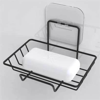 BUFFER® Kendiliğinden Yapışkanlı Dekoratif Tekli Sabunluk Siyah - 3