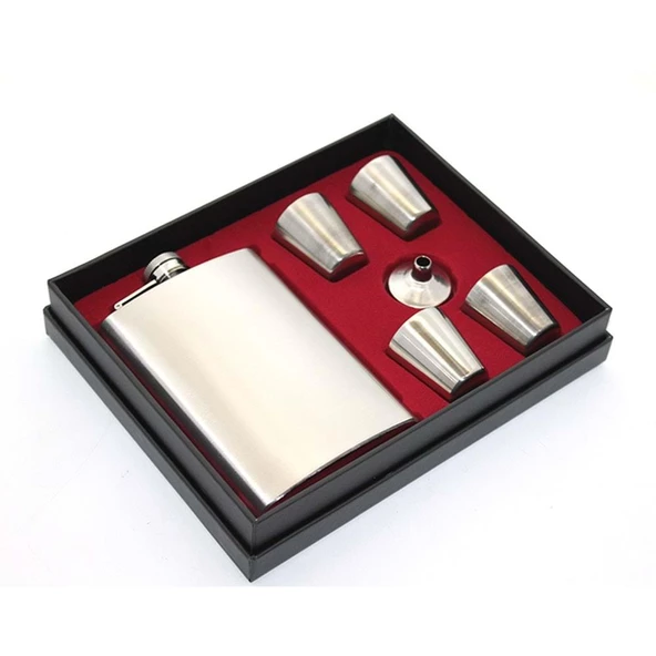 Paslanmaz Çelik 4 Shot Bardaklı Matara Seti ürün görseli