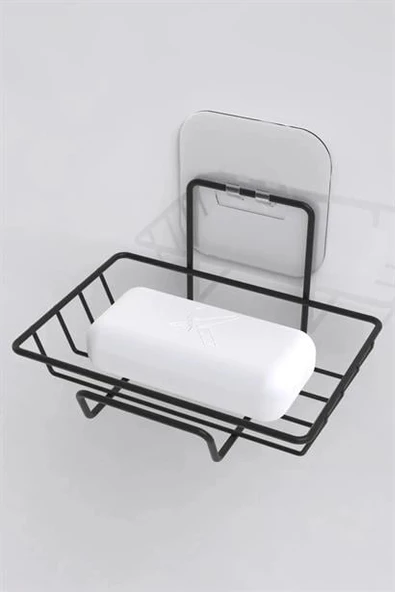 BUFFER® Kendiliğinden Yapışkanlı Dekoratif Tekli Sabunluk Siyah - 8