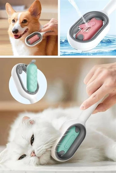 BUFFER® Su Hazneli Kedi ve Köpek Tüyü Toplamama Fırçası Su Hazneli Pet Tarağı - 7