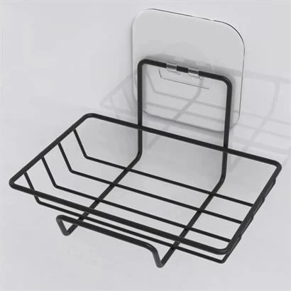 BUFFER® Kendiliğinden Yapışkanlı Dekoratif Tekli Sabunluk Siyah - 2