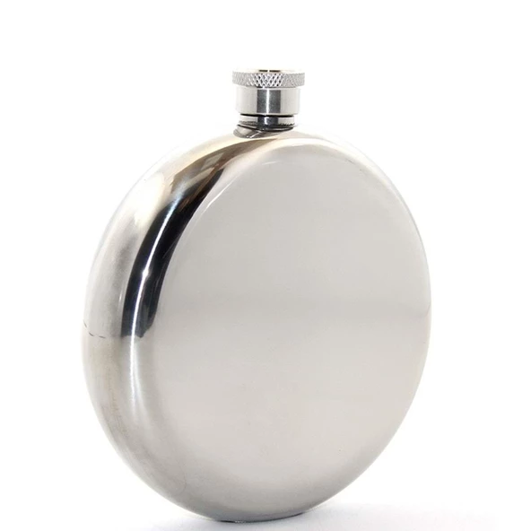 Paslanmaz Çelik Yuvarlak 8 Oz Tekli Matara - Resim 2