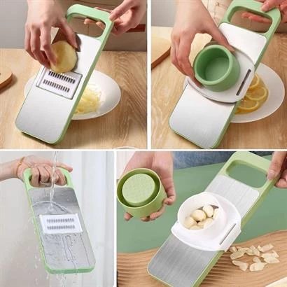 BUFFER® 7 Farklı Bıçaklı Doğrayıcı Keskin Pratik Mutfak Rendesi Doğrayıcı - 4