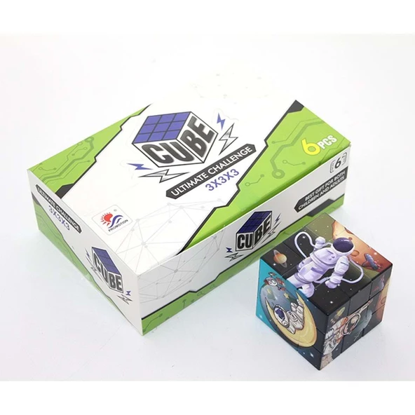 Uzay Temalı Küp Yapboz Zeka Küpü ürün görseli