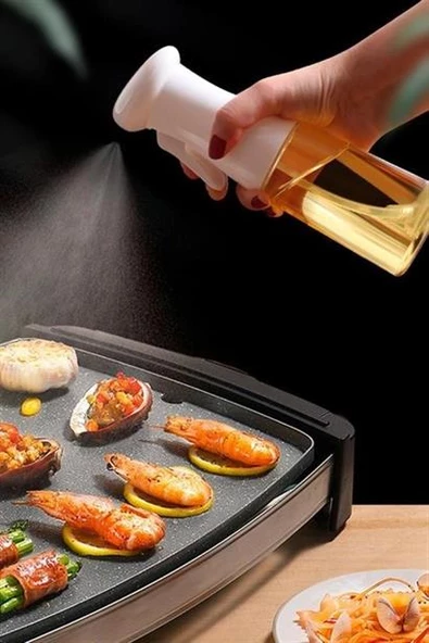 BUFFER®  Çok Amaçlı Cam Şişe Püskürtmeli Dağıtıcı Yağdanlık Limonluk Sirke Sosluk Spreyi Beyaz - 12