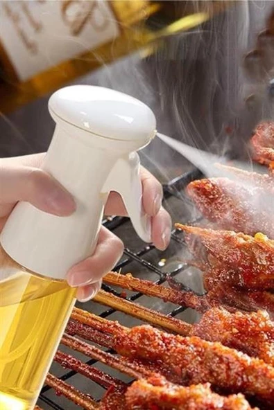 BUFFER®  Çok Amaçlı Cam Şişe Püskürtmeli Dağıtıcı Yağdanlık Limonluk Sirke Sosluk Spreyi Beyaz - 10