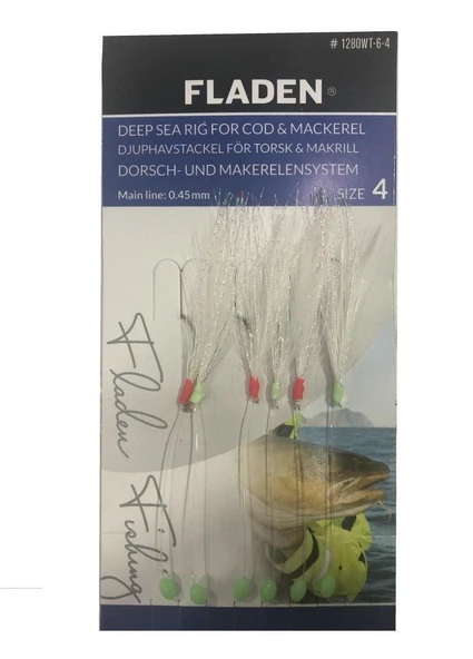 F1280WT-6-1-0 Fladen Sabiki Beyaz Tüylü 1/0 Numara 6 Kancalı Palamut Çaparisi ürün görseli 1