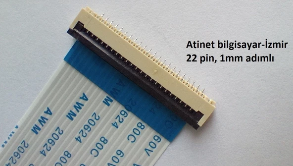 22 Pin 1Mm Adımlı Flex Soketi Flex Ffc Konnektörü Alt kontak 22-1-Alt - 2