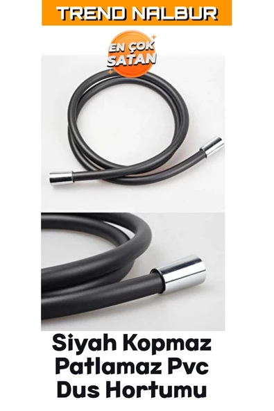 mintev Turbo Pervaneli PVC Hortumlu Siyah Elit Duş Seti - 4