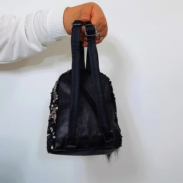 Fiyra crn Siyah Pullu Kız Çocuk Sırt Çantası (16cmx20cmx10cm) - 6