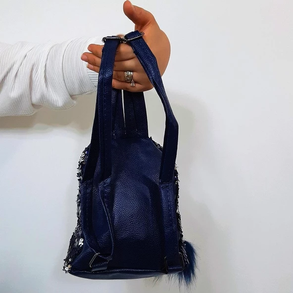 Fiyra crn Lacivert Pullu Kız Çocuk Sırt Çantası (16cmx20cmx10cm) - 5