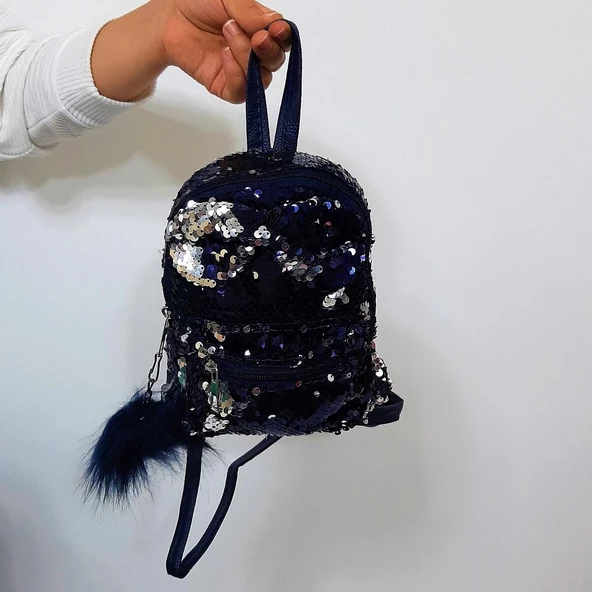 Fiyra crn Lacivert Pullu Kız Çocuk Sırt Çantası (16cmx20cmx10cm) - 6