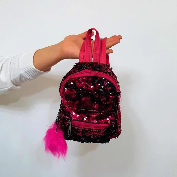 Fiyra crn Fuşya Pullu Kız Çocuk Sırt Çantası (16cmx20cmx10cm) - Resim 3