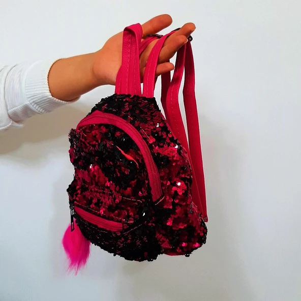 Fiyra crn Fuşya Pullu Kız Çocuk Sırt Çantası (16cmx20cmx10cm) - Resim 4