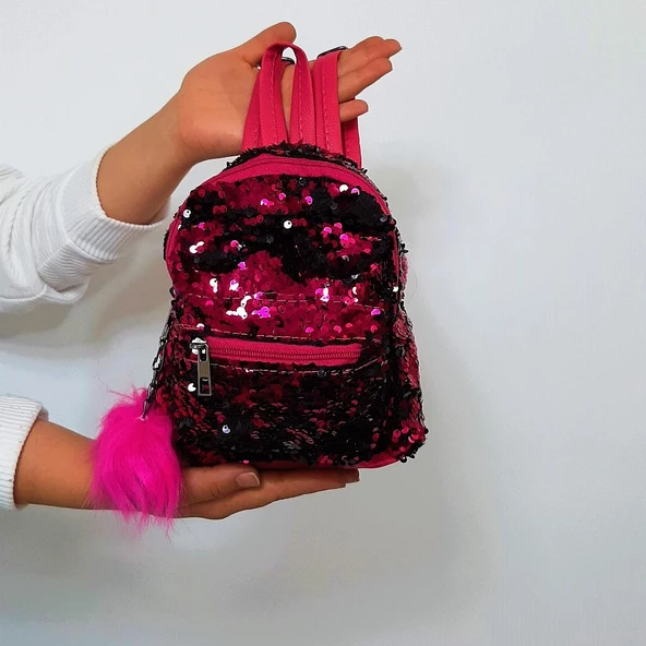Fiyra crn Fuşya Pullu Kız Çocuk Sırt Çantası (16cmx20cmx10cm) - Resim 2