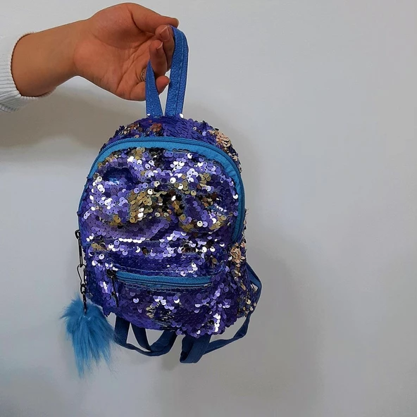 Fiyra crn Bebe Mavi Pullu Kız Çocuk Sırt Çantası (16cmx20cmx10cm) - 3