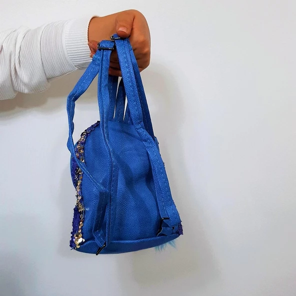 Fiyra crn Bebe Mavi Pullu Kız Çocuk Sırt Çantası (16cmx20cmx10cm) - 6