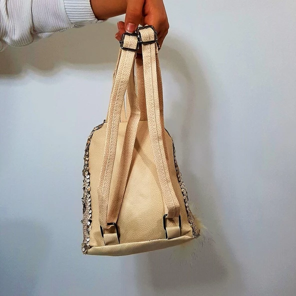 Fiyra crn Krem Pullu Kız Çocuk Sırt Çantası (16cmx20cmx10cm) - 6