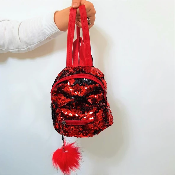 Fiyra crn Kırmızı Pullu Kız Çocuk Sırt Çantası (16cmx20cmx10cm) - 5