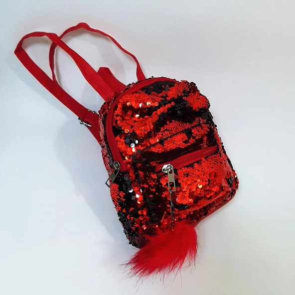 Fiyra crn Kırmızı Pullu Kız Çocuk Sırt Çantası (16cmx20cmx10cm) - 8
