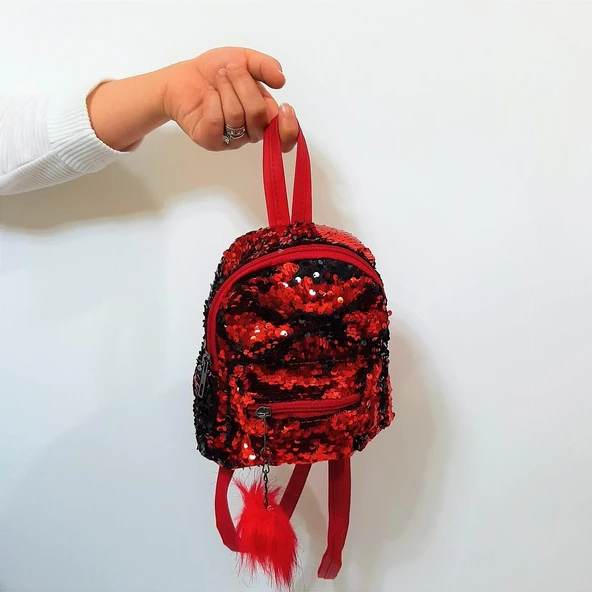 Fiyra crn Kırmızı Pullu Kız Çocuk Sırt Çantası (16cmx20cmx10cm) - 3