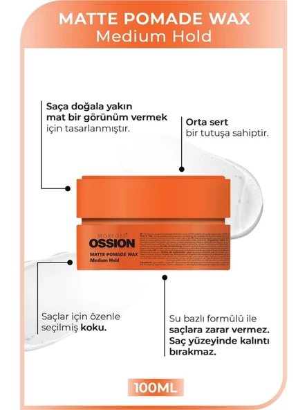 morfose Medium Hold Pomade Krem Mat Wax 100 ml Turuncu