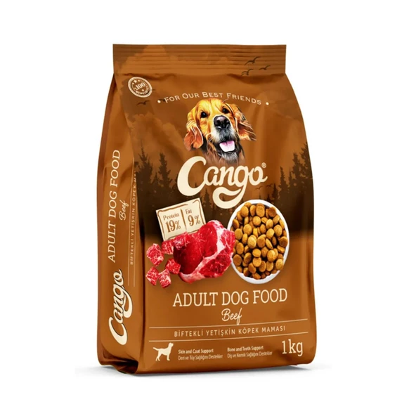 Cango Yetişkin Köpek Maması Etli (BİFTEKLİ) 1kg x 3 Adet - Resim 3