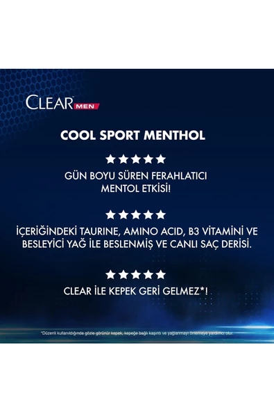 Clear Men Kepeğe Karşı Etkili Şampuan Cool Sport Menthol Ferahlatıcı Mentol Etkisi 325 Ml X3 - 5