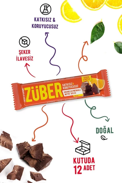 Züber Kakaolu Ve Portakallı Meyve Tatlısı - 40 Gr X 12 Adet - 4