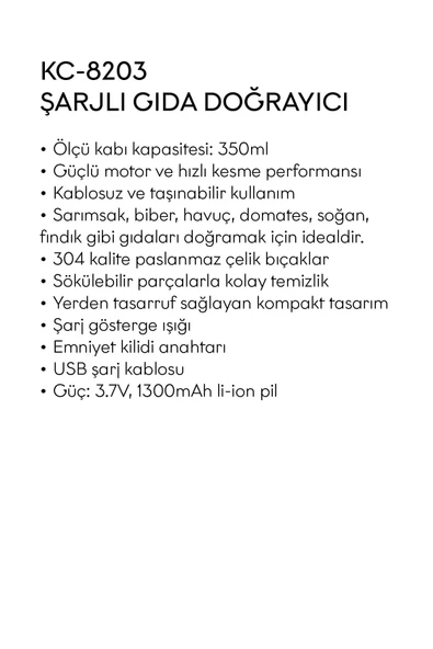 Kiwi Şarjlı Doğrayıcı - 3