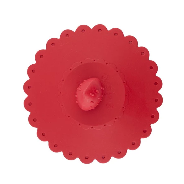 Toz Geçirmez Ve Isı Koruyucu Bardak Kapağı, Çilek Figürlü Silikon Bardak Kapağı - 8