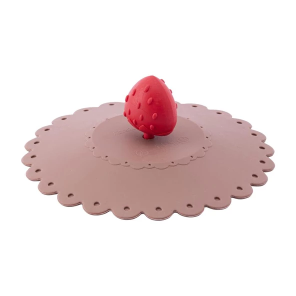 Toz Geçirmez Ve Isı Koruyucu Bardak Kapağı, Çilek Figürlü Silikon Bardak Kapağı - 7