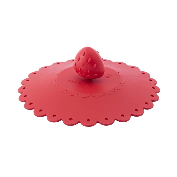 Toz Geçirmez Ve Isı Koruyucu Bardak Kapağı, Çilek Figürlü Silikon Bardak Kapağı - 3