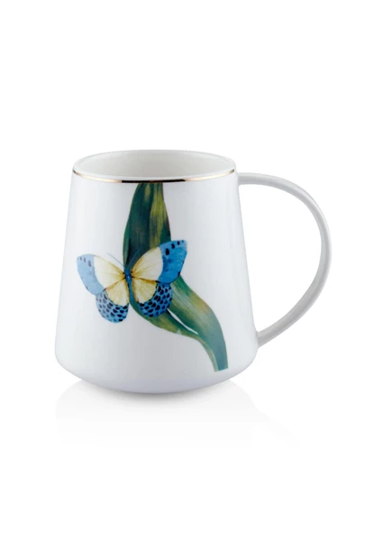 The Mia Folium Blue Porselen Kupa KPA0262 340 cc