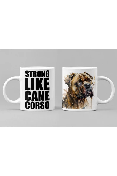 Cane Corso Köpekli Kupa (Çift Taraflı) Canlı Renkler Kaliteli Kupa Baskı - 3