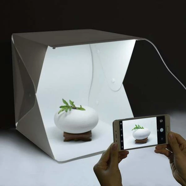 Ürün Çekim Çadırı Mini Fon Fotoğraf Stüdyosu Ledli Işık Perdesi - 3