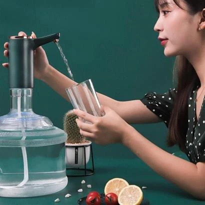 BUFFER® Retro Model Otomatik Damacana Pompası Aparatı Yeşil Renk Bakır Detaylı - 2