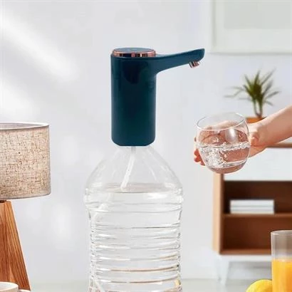 BUFFER® Retro Model Otomatik Damacana Pompası Aparatı Yeşil Renk Bakır Detaylı - 3