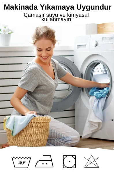 Soft Cotton Çift Kişilik Lastikli Çarşaf Takımı 180x200 cm + 2 adet Yastık Kılıfı 50x70 cm - 8